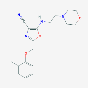 molecular formula C18H22N4O3 B383789 5-(2-Morpholin-4-yl-ethylamino)-2-o-tolyloxymethyl-oxazole-4-carbonitrile CAS No. 606945-72-6