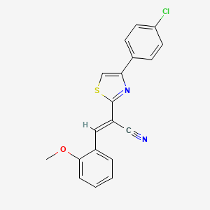 molecular formula C19H13ClN2OS B3837903 2-[4-(4-chlorophenyl)-1,3-thiazol-2-yl]-3-(2-methoxyphenyl)acrylonitrile 