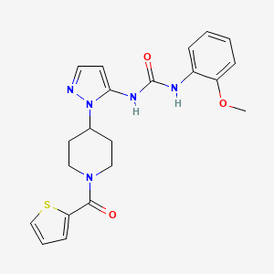 molecular formula C21H23N5O3S B3837904 N-(2-methoxyphenyl)-N'-{1-[1-(2-thienylcarbonyl)-4-piperidinyl]-1H-pyrazol-5-yl}urea 