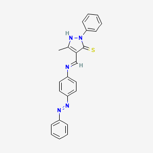 molecular formula C23H19N5S B3837918 5-methyl-2-phenyl-4-({[4-(phenyldiazenyl)phenyl]amino}methylene)-2,4-dihydro-3H-pyrazole-3-thione 