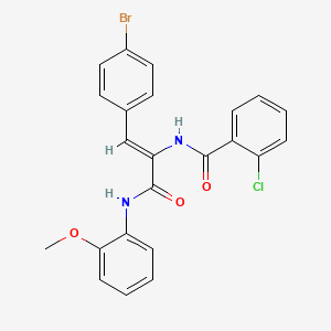 molecular formula C23H18BrClN2O3 B3837942 N-(2-(4-bromophenyl)-1-{[(2-methoxyphenyl)amino]carbonyl}vinyl)-2-chlorobenzamide 