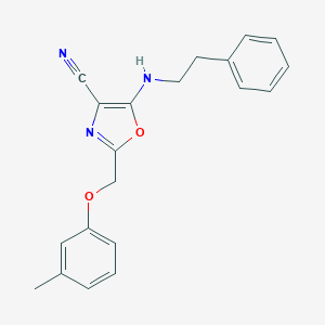 molecular formula C20H19N3O2 B383795 2-[(3-Methylphenoxy)methyl]-5-[(2-phenylethyl)amino]-1,3-oxazole-4-carbonitrile CAS No. 606946-44-5