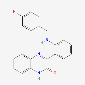 molecular formula C21H16FN3O B3837951 3-{2-[(4-fluorobenzyl)amino]phenyl}-2(1H)-quinoxalinone 