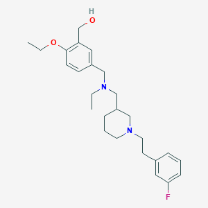 molecular formula C26H37FN2O2 B3837953 (2-ethoxy-5-{[ethyl({1-[2-(3-fluorophenyl)ethyl]-3-piperidinyl}methyl)amino]methyl}phenyl)methanol 
