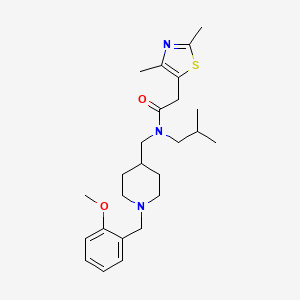 molecular formula C25H37N3O2S B3837957 2-(2,4-dimethyl-1,3-thiazol-5-yl)-N-isobutyl-N-{[1-(2-methoxybenzyl)-4-piperidinyl]methyl}acetamide 