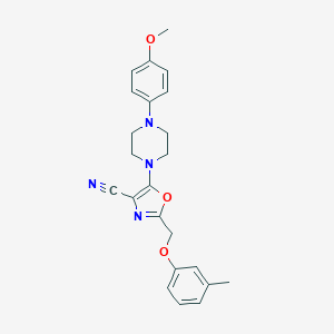 5-[4-(4-Methoxyphenyl)piperazin-1-yl]-2-[(3-methylphenoxy)methyl]-1,3-oxazole-4-carbonitrile