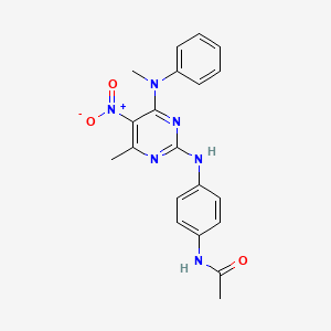 molecular formula C20H20N6O3 B3837995 N-[4-({4-methyl-6-[methyl(phenyl)amino]-5-nitro-2-pyrimidinyl}amino)phenyl]acetamide 