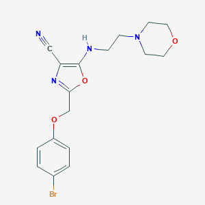 molecular formula C17H19BrN4O3 B383802 2-[(4-Bromophenoxy)methyl]-5-(2-morpholin-4-ylethylamino)-1,3-oxazole-4-carbonitrile CAS No. 606945-78-2