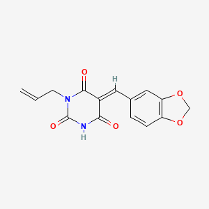 molecular formula C15H12N2O5 B3838036 1-allyl-5-(1,3-benzodioxol-5-ylmethylene)-2,4,6(1H,3H,5H)-pyrimidinetrione 