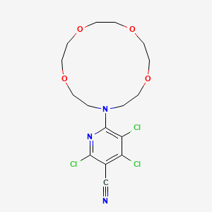 molecular formula C16H20Cl3N3O4 B3838041 2,4,5-trichloro-6-(1,4,7,10-tetraoxa-13-azacyclopentadecan-13-yl)nicotinonitrile 