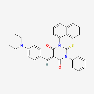 molecular formula C31H27N3O2S B3838068 5-[4-(diethylamino)benzylidene]-1-(1-naphthyl)-3-phenyl-2-thioxodihydro-4,6(1H,5H)-pyrimidinedione 