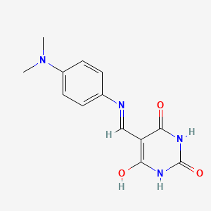 molecular formula C13H14N4O3 B3838083 5-({[4-(dimethylamino)phenyl]amino}methylene)-2,4,6(1H,3H,5H)-pyrimidinetrione 
