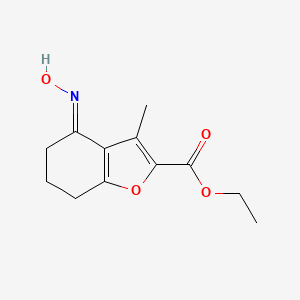 molecular formula C12H15NO4 B3838089 ethyl 4-(hydroxyimino)-3-methyl-4,5,6,7-tetrahydro-1-benzofuran-2-carboxylate 