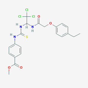 Methyl 4-({[(2,2,2-trichloro-1-{[(4-ethylphenoxy)acetyl]amino}ethyl)amino]carbothioyl}amino)benzoate
