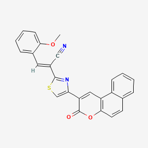 3-(2-methoxyphenyl)-2-[4-(3-oxo-3H-benzo[f]chromen-2-yl)-1,3-thiazol-2-yl]acrylonitrile
