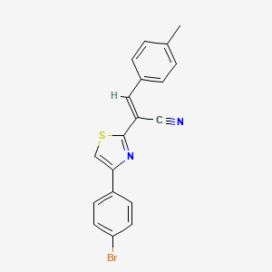 molecular formula C19H13BrN2S B3838099 2-[4-(4-bromophenyl)-1,3-thiazol-2-yl]-3-(4-methylphenyl)acrylonitrile 