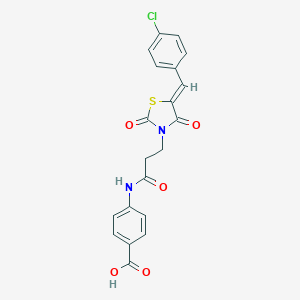 4-[3-[(5Z)-5-[(4-chlorophenyl)methylidene]-2,4-dioxo-1,3-thiazolidin-3-yl]propanoylamino]benzoic acid