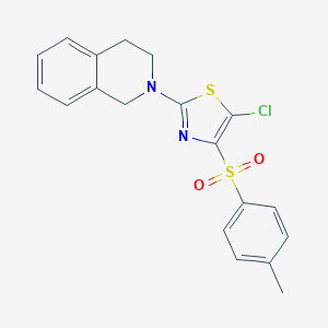 molecular formula C19H17ClN2O2S2 B383811 2-{5-Chloro-4-[(4-methylphenyl)sulfonyl]-1,3-thiazol-2-yl}-1,2,3,4-tetrahydroisoquinoline CAS No. 325733-80-0