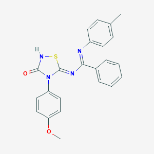 N-[4-(4-methoxyphenyl)-3-oxo-1,2,4-thiadiazolidin-5-ylidene]-N'-(4-methylphenyl)benzenecarboximidamide