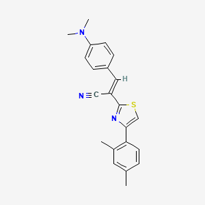 molecular formula C22H21N3S B3838139 3-[4-(dimethylamino)phenyl]-2-[4-(2,4-dimethylphenyl)-1,3-thiazol-2-yl]acrylonitrile 