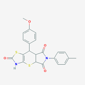 8-(4-methoxyphenyl)-6-(4-methylphenyl)-3,4a,7a,8-tetrahydropyrrolo[3',4':5,6]thiopyrano[2,3-d][1,3]thiazole-2,5,7(6H)-trione