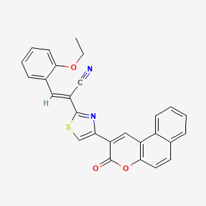 3-(2-ethoxyphenyl)-2-[4-(3-oxo-3H-benzo[f]chromen-2-yl)-1,3-thiazol-2-yl]acrylonitrile