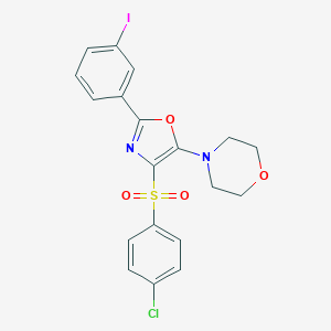 molecular formula C19H16ClIN2O4S B383816 4-Chlorophenyl 2-(3-iodophenyl)-5-(4-morpholinyl)-1,3-oxazol-4-yl sulfone 