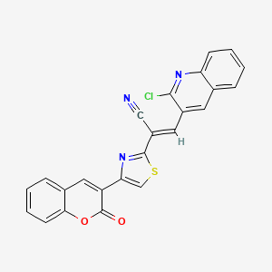 molecular formula C24H12ClN3O2S B3838173 3-(2-chloro-3-quinolinyl)-2-[4-(2-oxo-2H-chromen-3-yl)-1,3-thiazol-2-yl]acrylonitrile 