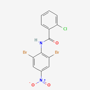 molecular formula C13H7Br2ClN2O3 B3838175 2-chloro-N-(2,6-dibromo-4-nitrophenyl)benzamide 