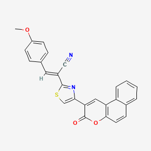 3-(4-methoxyphenyl)-2-[4-(3-oxo-3H-benzo[f]chromen-2-yl)-1,3-thiazol-2-yl]acrylonitrile
