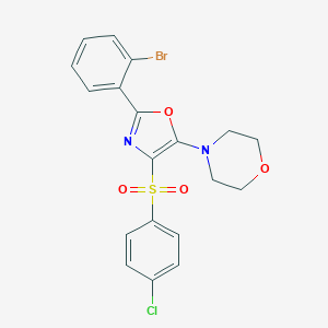 molecular formula C19H16BrClN2O4S B383820 4-{2-(2-Bromophenyl)-4-[(4-chlorophenyl)sulfonyl]-1,3-oxazol-5-yl}morpholine 