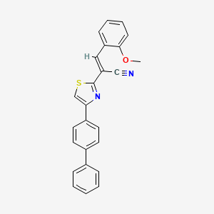 molecular formula C25H18N2OS B3838213 2-[4-(4-biphenylyl)-1,3-thiazol-2-yl]-3-(2-methoxyphenyl)acrylonitrile 