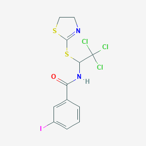 3-iodo-N-[2,2,2-trichloro-1-(4,5-dihydro-1,3-thiazol-2-ylsulfanyl)ethyl]benzamide