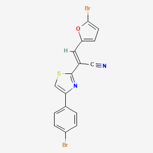 molecular formula C16H8Br2N2OS B3838237 3-(5-bromo-2-furyl)-2-[4-(4-bromophenyl)-1,3-thiazol-2-yl]acrylonitrile 