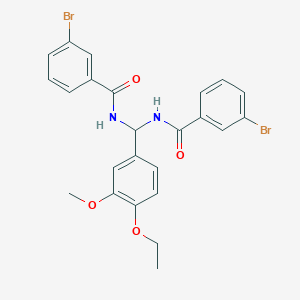 molecular formula C24H22Br2N2O4 B383824 3-bromo-N-[[(3-bromobenzoyl)amino](4-ethoxy-3-methoxyphenyl)methyl]benzamide 