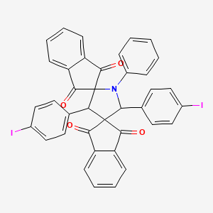 molecular formula C38H23I2NO4 B3838241 3',5'-bis(4-iodophenyl)-1'-phenyldispiro[indene-2,2'-pyrrolidine-4',2''-indene]-1,1'',3,3''-tetrone 