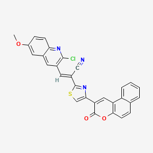molecular formula C29H16ClN3O3S B3838257 3-(2-chloro-6-methoxy-3-quinolinyl)-2-[4-(3-oxo-3H-benzo[f]chromen-2-yl)-1,3-thiazol-2-yl]acrylonitrile 