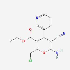 ethyl 6-amino-2-(chloromethyl)-5-cyano-4-(3-pyridinyl)-4H-pyran-3-carboxylate