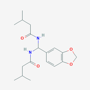 N-[1,3-benzodioxol-5-yl-(3-methylbutanoylamino)methyl]-3-methylbutanamide