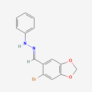 molecular formula C14H11BrN2O2 B3838264 6-bromo-1,3-benzodioxole-5-carbaldehyde phenylhydrazone 
