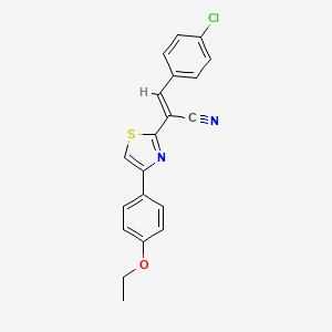 molecular formula C20H15ClN2OS B3838275 3-(4-chlorophenyl)-2-[4-(4-ethoxyphenyl)-1,3-thiazol-2-yl]acrylonitrile 