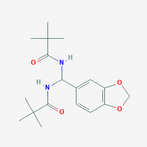 molecular formula C18H26N2O4 B383828 N-{1,3-benzodioxol-5-yl[(2,2-dimethylpropanoyl)amino]methyl}-2,2-dimethylpropanamide 