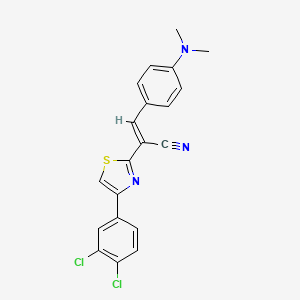 molecular formula C20H15Cl2N3S B3838289 2-[4-(3,4-dichlorophenyl)-1,3-thiazol-2-yl]-3-[4-(dimethylamino)phenyl]acrylonitrile 