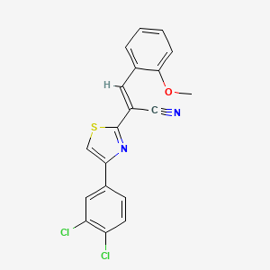 molecular formula C19H12Cl2N2OS B3838296 2-[4-(3,4-dichlorophenyl)-1,3-thiazol-2-yl]-3-(2-methoxyphenyl)acrylonitrile 