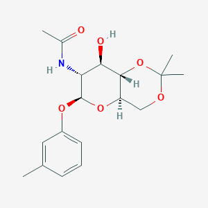 N-[8-hydroxy-2,2-dimethyl-6-(3-methylphenoxy)hexahydropyrano[3,2-d][1,3]dioxin-7-yl]acetamide