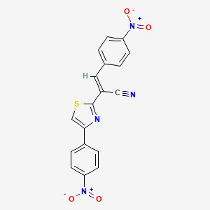 molecular formula C18H10N4O4S B3838304 3-(4-nitrophenyl)-2-[4-(4-nitrophenyl)-1,3-thiazol-2-yl]acrylonitrile 