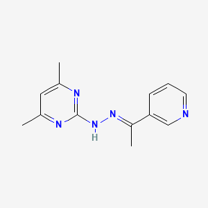 molecular formula C13H15N5 B3838328 1-(3-pyridinyl)ethanone (4,6-dimethyl-2-pyrimidinyl)hydrazone 