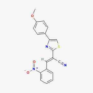 molecular formula C19H13N3O3S B3838333 2-[4-(4-methoxyphenyl)-1,3-thiazol-2-yl]-3-(2-nitrophenyl)acrylonitrile 