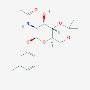 molecular formula C19H27NO6 B383834 N-[6-(3-ethylphenoxy)-8-hydroxy-2,2-dimethylhexahydropyrano[3,2-d][1,3]dioxin-7-yl]acetamide 