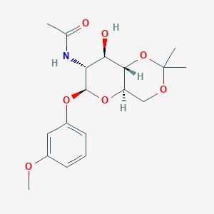 N-[8-hydroxy-6-(3-methoxyphenoxy)-2,2-dimethylhexahydropyrano[3,2-d][1,3]dioxin-7-yl]acetamide
